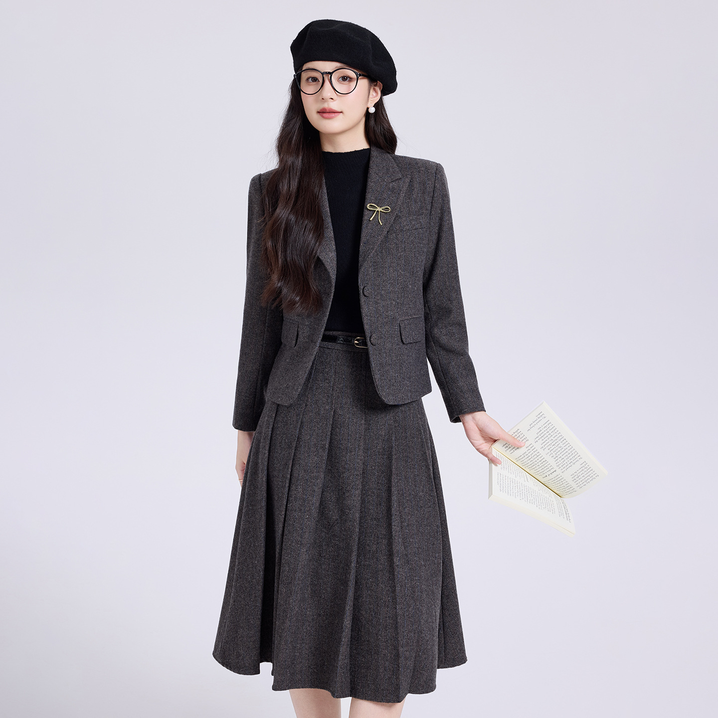 gray-brown skirt