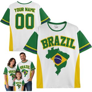 Custom Brazil <b>Soccer</b> Jersey Personalized With Name Number Unisex Adult Sports Shirt Heat Transfer Printing Crew Neck - Product Image 1