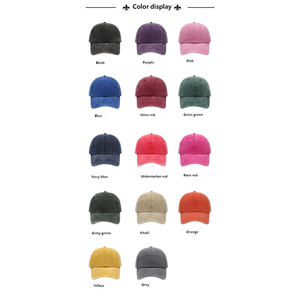 قبعة رياضية عالية الجودة بـ 6 ألواح مع تطريز شعار مخصص، قبعة بيسبول قطنية غير مهيكلة بتصميم عتيق مغسول، قبعة بيسبول مخصصة - Product Image 2