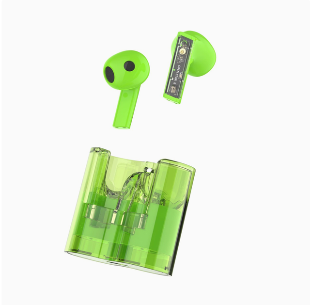 Transparent True Wireless Earbuds BT 5.4 Hi-Fi Stereo Noise Cancelling Earbuds Wireless Charging Case IPX7 Waterproof
