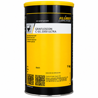 Lubrifiant pour engrenages ouverts Kluber GRAFLOSCON C-SG 2000 ULTRA 2000 cSt, graisse graphite haute performance pour fours rotatifs et broyeurs, 1 kg