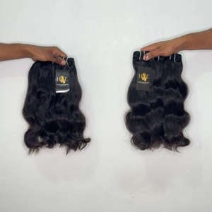 Paquete de Extensiones de Cabello Humano Natural Ondulado Sin Procesar de Templo Indio, Precio Mayorista de Fábrica, Proveedores de Cabello Crudo - Product Image 1