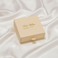 Ensemble d'emballage de luxe pour bijoux avec logo personnalisé, boîte à tiroir coulissant en papier et sac de shopping assorti pour bagues et colliers de marque