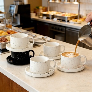 Wholesale <b>Ceramic</b> Coffee <b>Cup</b> and Saucer Sets with High Appearance Quality Retro Spotted Mugs Creative Couple-style <b>Cups</b> - Product Image 1
