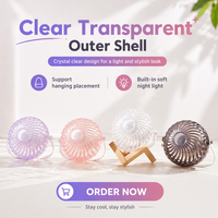 Ventilateur portable rechargeable USB Type-C avec lumière LED, mini ventilateur de bureau transparent personnalisé
