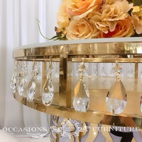 Meubles Occasions, table à gâteau en acier inoxydable doré Rose, diamètre 90 cm, pour mariage, fête