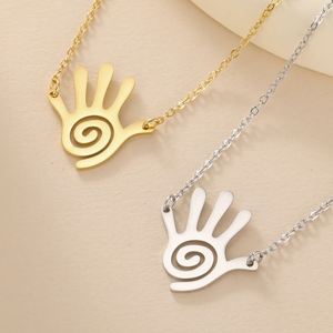 Collier Myshape Healing Hand, symbole sacré Hopi, pendentif en spirale tourbillonnante, bijoux en acier inoxydable, cadeau du Nouvel An - Product Image 3