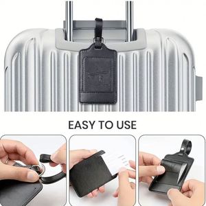 Luggage <b>Tags</b> Premium PU Leather Luggage <b>Tags</b> for Suitcases Luggage Labels with <b>Name</b> ID Card Travel Accessories - Product Image 4