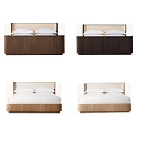 Lit double en bois massif de style américain, meubles de chambre à coucher modernes, simples et rétro, personnalisables, sans espace de rangement