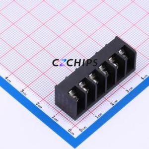 DBT50-6.35-6P-BK-P Barrier Terminal Block Through hole Component (THT),P=6.35mm Connector - Product Image 1