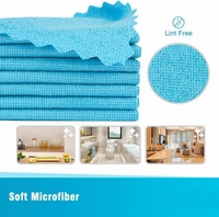 Paño de Limpieza de Microfibra Azul, Artículos de Limpieza para el Hogar, Paños Reutilizables Sin Pelusa para Casa, Cocina, 12 x 12 Pulgadas