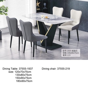 Modern Sintered Stone Top <b>Dining</b> Set <b>With</b> Iron Legs For Home Hotel And Apartment <b>Dining</b> Room Decor - Product Image 4