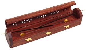 Elegante Quemador de Incienso Religioso de Madera India con Recolector de Ceniza Largo, Diseño Duradero para una Quema Limpia - Product Image 5