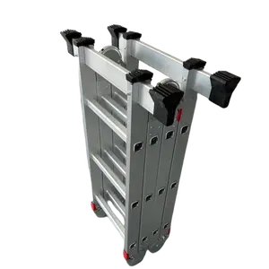 Лестница поставщик 4x3 ступени алюминиевая многоцелевая складная лестница 1,0 мм 1,2 мм 1,5 мм толщина