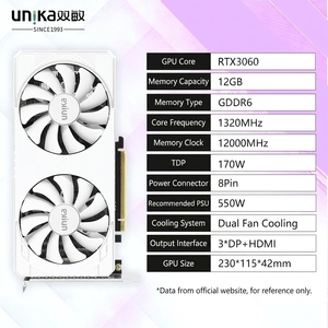 Unika GeForce RTX 3060การ์ดจอสำหรับเล่นเกม GDDR6 12GB การ์ดแสดงผลขนาด192บิตสำหรับการเล่นเกม4K & Ai learning - Product Image 4