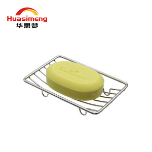 Hua Simeng Stainless Steel Soap Rack Double Layer Wall Mounted Bathroom Storage With Drain Rectangular Design - Product Image 2
