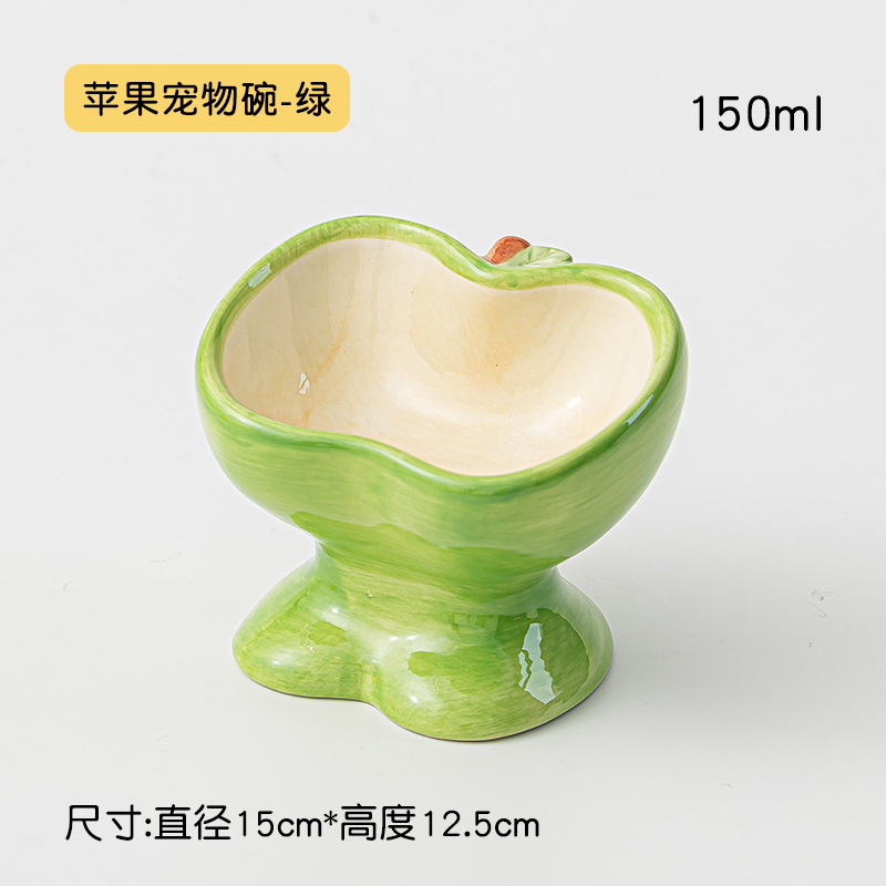 ชามอาหารสัตว์เลี้ยง Apple - สีเขียว