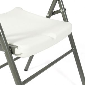 QM Hot Sales Portable White <b>Plastic</b> FoldingChair Lightweight Outdoor <b>Garden</b> Furniture for Parks Iron Metal Type - Product Image 5