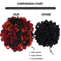 Top Vente Afro Puff Dreadlocks Chignon à Cordon Court Clips Extensions Capillaires Afro Puff Chignon Faux Locs Dreads
