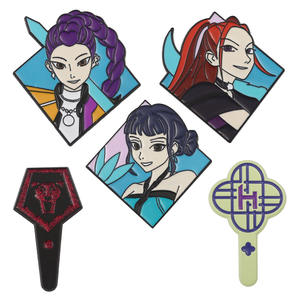 <span class=keywords><strong>Vente</strong></span> directe d'usine en gros, broches en émail noir en métal pour filles, groupe Kpop Demon Hunters, Rumi Mira <span class=keywords><strong>Zoe</strong></span>, personnages - Product Image 1