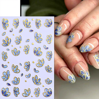 Autocollants pour ongles TSZS, vente chaude, design de fleurs et de feuilles en relief 5D, floraux, non toxiques, pour la décoration des ongles DIY