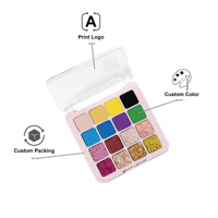 Palette de fards à paupières personnalisée avec logo DIY, fard à joues en poudre hautement pigmenté, 16 couleurs, palette de fards à paupières vegan, sans cruauté, longue durée