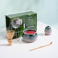 Kit de Cérémonie du Matcha en Céramique en Forme de Grenouille Créative avec Bec Verseur, Chawan et Chasen en Bambou – Vente en Gros