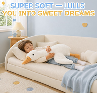 Grande Peluche Oie Blanche, Coussin et Jouet, Cadeau d'Anniversaire Unisexe pour le Lit, Rembourrage Coton PP, Velours, 31-50cm, Pour Enfants de 8 à 13 Ans