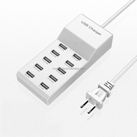 Chargeur USB 10 ports multi-ports charge rapide intelligente 5V 2.4A chargeur de téléphone universel multiprise pour ordinateur portable caméra
