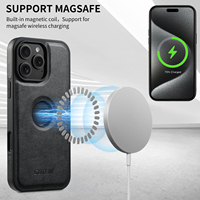 Coque de téléphone SUTENI pour iPhone 18 Pro Max, chargement sans fil, aimant, texture lisse, cuir synthétique de luxe, compatible avec les modèles 17, 16 Plus, 15, 14, 13, 12