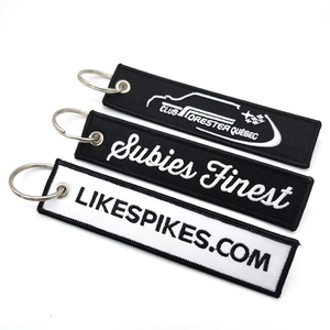 Llavero de <span class=keywords><strong>tela</strong></span> con parche bordado personalizado YYX, llavero para <span class=keywords><strong>coche</strong></span> con logotipo tejido, otros llaveros, productos chinos - Product Image 6
