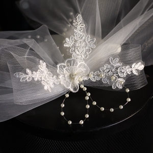 Xinmeiji <span class=keywords><strong>V666</strong></span> New Pearl Lace Super ätherischer kurzer Hochzeits schleier im koreanischen Stil für Hochzeits zertifikate, Reise fotos und - Product Image 3