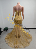 Robes de soirée longues Ocstrade, personnalisées, scintillantes, en maille à paillettes, transparentes, avec appliques 3D dorées, strass et cristaux, pour bal de promo