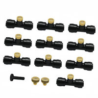 Conector Rápido (Slip Lock) de Latón de Baja Presión de 3/16'' con Rosca 10/24 UNC para Riego por Nebulización, Accesorios de Tubería de Cobre para Jardín, 0.7MPa ChenMei