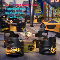 Premium Outdoor Industrial Metall Cafe Stuhl Set Lokomotive Steht isch & Club Rest Stand Eisen möbel für Restaurants Hotels & Fitness studios