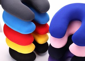 Oreiller de voyage personnalisé imprimé en forme de U avec perles de mousse pour avion, sieste au bureau et utilisation en extérieur, cadeau promotionnel - Product Image 4