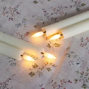 3d Real Flame Paraffin Wax Light 10 Key Remote Control LED Taper Candle For Window Battery Operated Electronic Candles