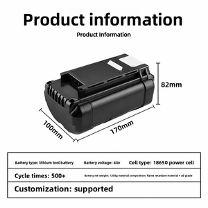 Batterie de remplacement au lithium-ion <span class=keywords><strong>40V</strong></span>, batterie Li-ion rechargeable compatible avec souffleur et <span class=keywords><strong>tondeuse</strong></span> à gazon - Product Image 4