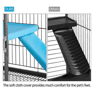 Gabbia di metallo rotolante a 3 livelli con vassoio di piccole dimensioni per furetto gattino gatto cincillà ratto adulto - Product Image 4