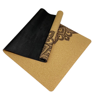 Tapis de yoga en liège à grain arqué, en caoutchouc naturel de 4 mm d'épaisseur, antidérapant, écologique, avec impression de logo personnalisée de qualité supérieure