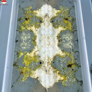 Panel de Pared Interior de Mármol Patagonia Retroiluminado, <span class=keywords><strong>Gran</strong></span> Formato, Translúcido, Piedra Pandora, Diseño Book Match, para Villas Modernas de Lujo en China - Product Image 5