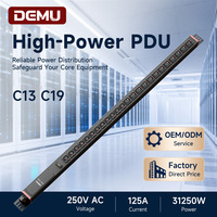 Unité de distribution d'alimentation (PDU) haute puissance verrouillable, 12 prises C13 + 12 prises C19 IEC, 250V 80A 31250W, boîtier de distribution 0U en aluminium