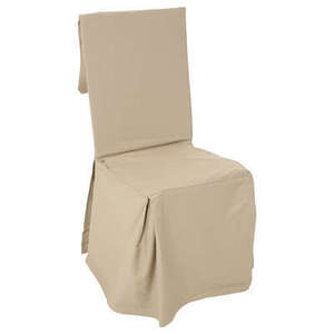 Funda de Silla de Algodón 130x45 cm Beige - Product Image 1