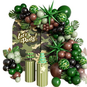 137-teiliges Tarnfarben-Ballon-Girlanden-Set Grüne und Braune Sternballons für Armee-Jagd-Camping-Themen Geburtstagsfeier-Dekorationen - Product Image 5