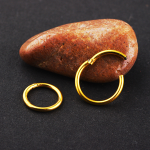 8/10 millimetri anello Al Naso Del Cerchio Clip On Ear Orecchino Segmento Anello del Labbro Della Vite Prigioniera In Acciaio Inox Monili Penetranti Del Corpo setto Nero Oro S - Product Image 2