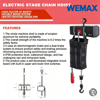 Palans électriques professionnels pour scène, équipement de levage à télécommande, 1-2 tonnes, protection IP65