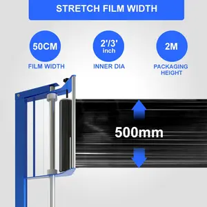 Wallepac Eenvoudig Te Bedienen Mobiele Verticale Pallet Wrapper Handleiding Pp Flim Dispenser Hoge Efficiëntie Rekfolie Wikkelmachine