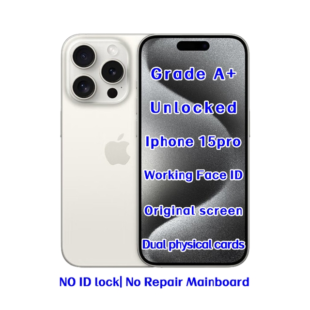 Wholesale Used Unlocked for 15 Pro 128GB White 8GB RAM 6.1 Inch 5G A17 Pro Factory Price Bulk Stock