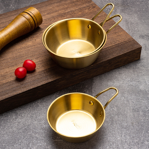 Bols traditionnels coréens Makgeolli en acier inoxydable 201, mini-bols dorés pour sauce et <span class=keywords><strong>vin</strong></span> de riz - Product Image 4