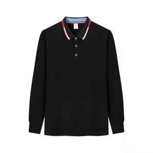 Corporate Logo Long Sleeve <b>Polo</b> <b>Shirts</b> - Breathable Polyester Cotton <b>Men's</b> Work Uniforms - Product Image 1